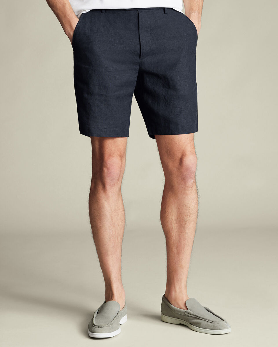 Pure Linen Shorts - Dark Navy