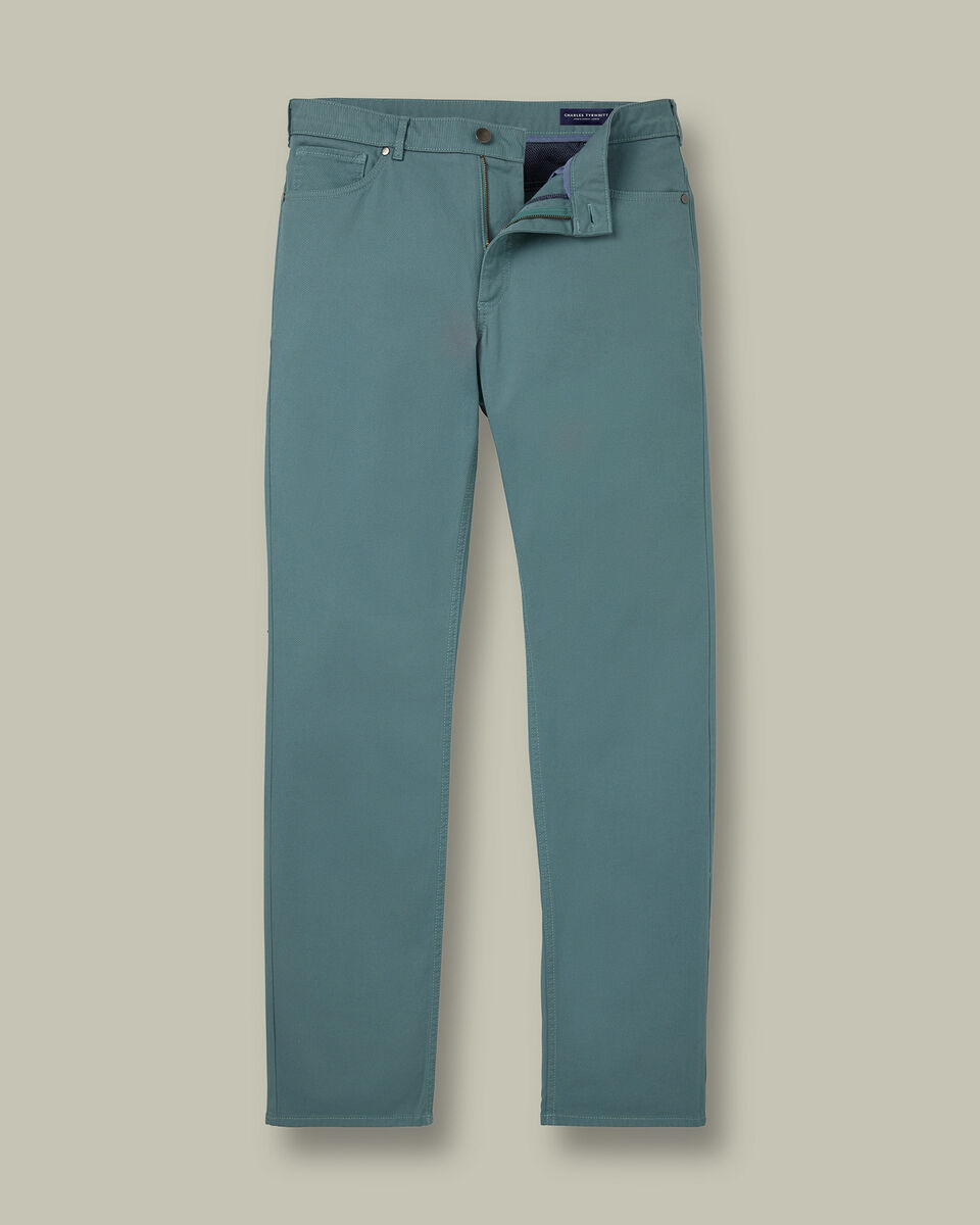 5 Pocket Jeans – Teal Green