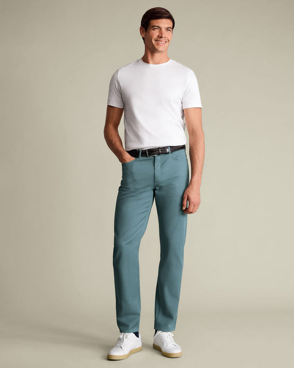 5 Pocket Jeans – Teal Green