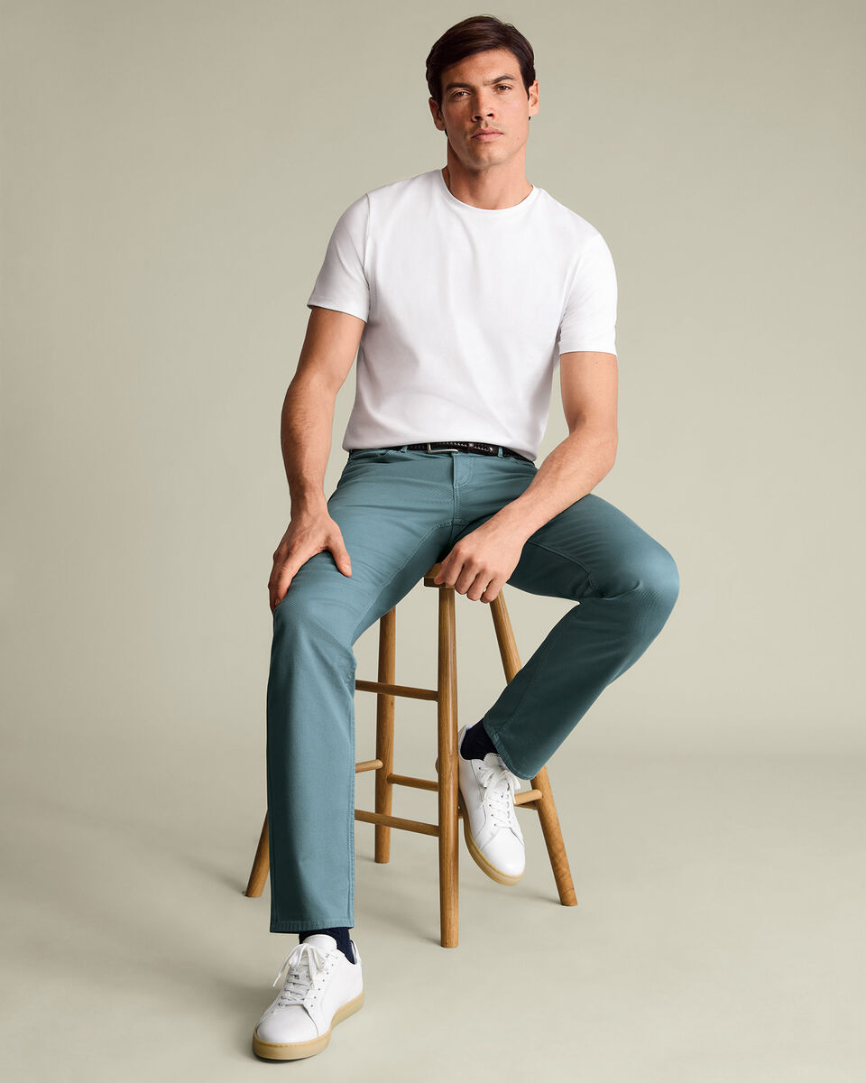 5 Pocket Jeans – Teal Green Main image