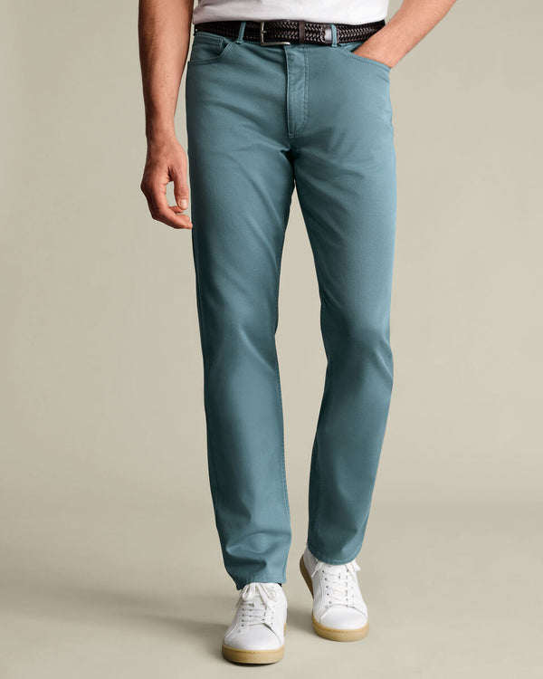 5 Pocket Jeans – Teal Green