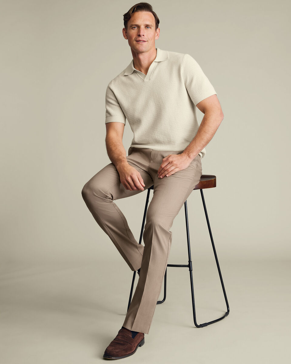 Smart Texture Pants – Camel