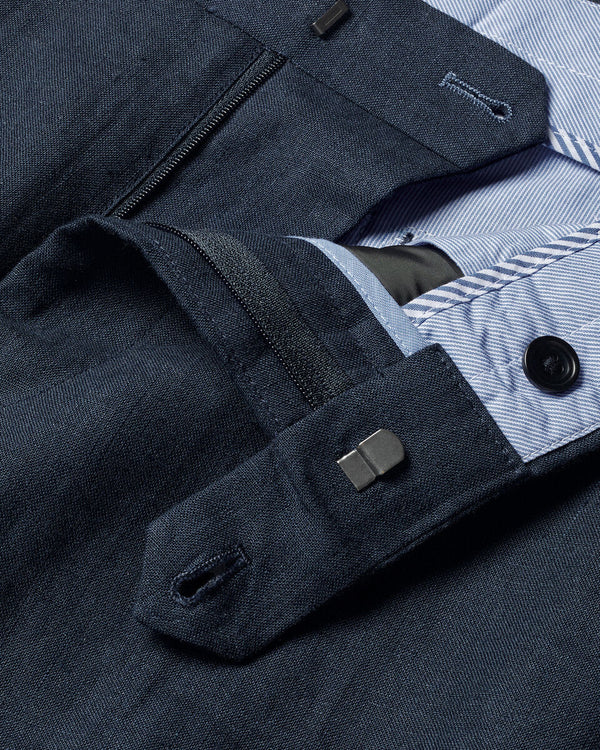 Pure Linen Pants - Dark Navy