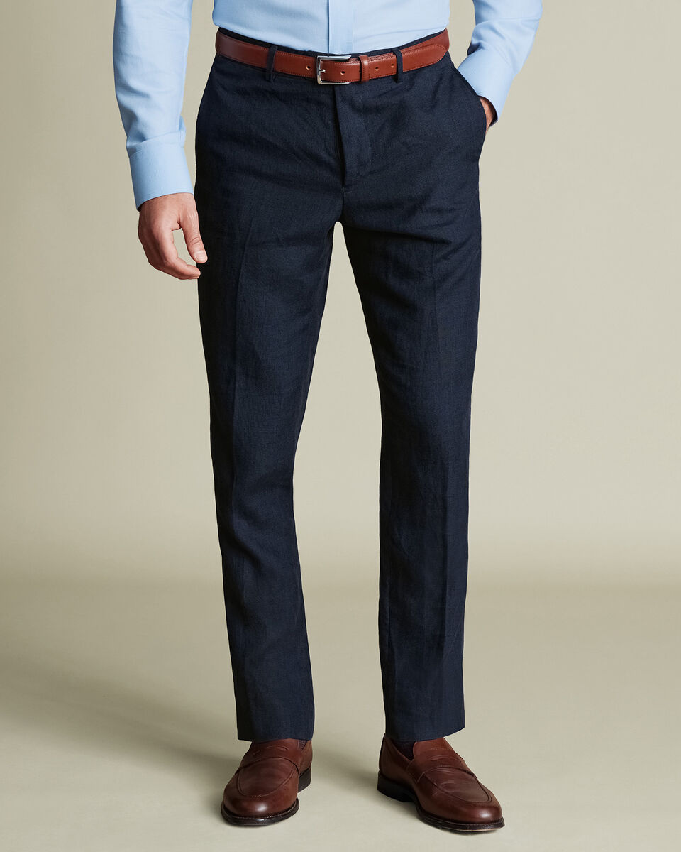 Pure Linen Pants - Dark Navy