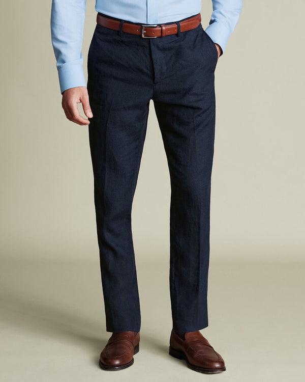 Pure Linen Pants - Dark Navy