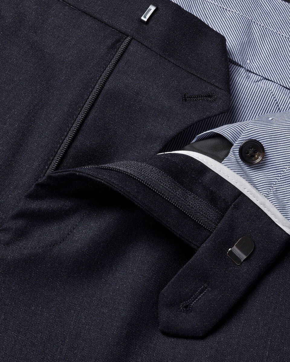 Wool Stretch Pants - Navy