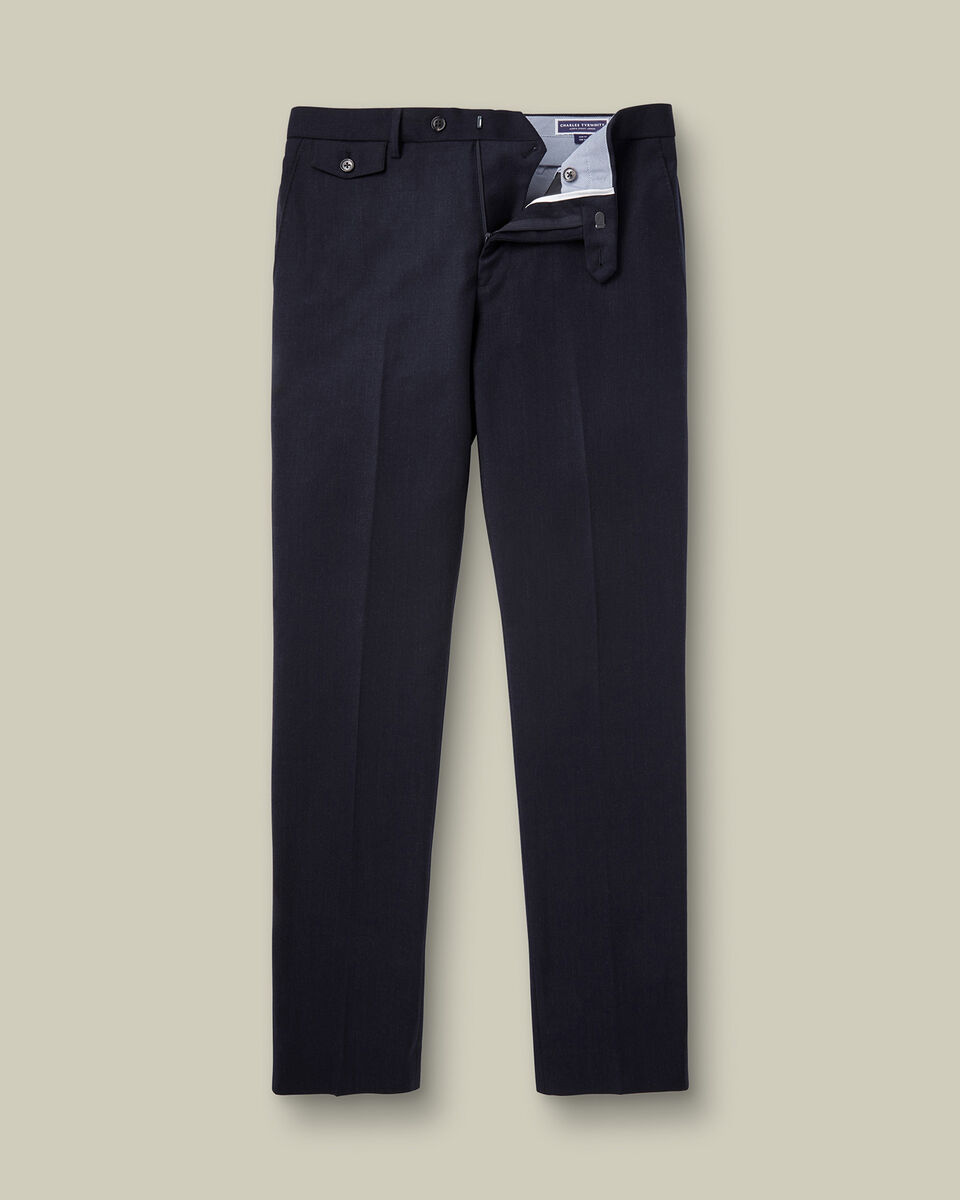 Wool Stretch Pants - Navy