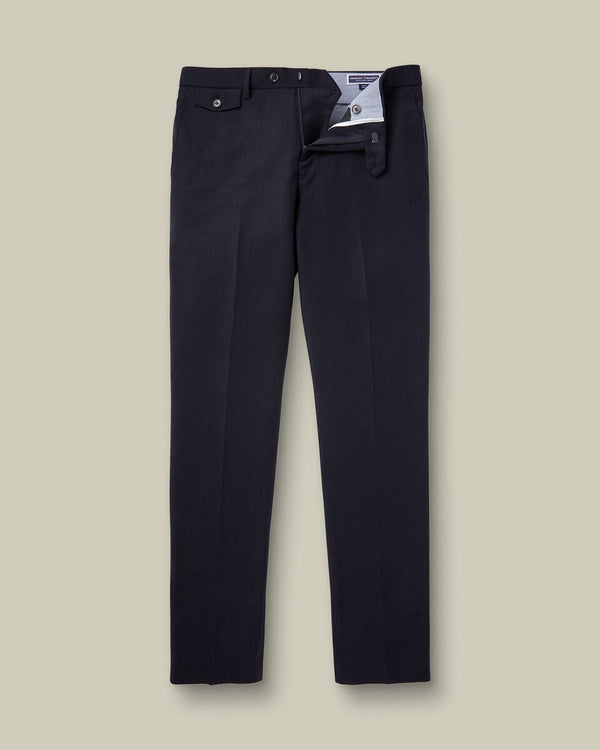 Wool Stretch Pants - Navy