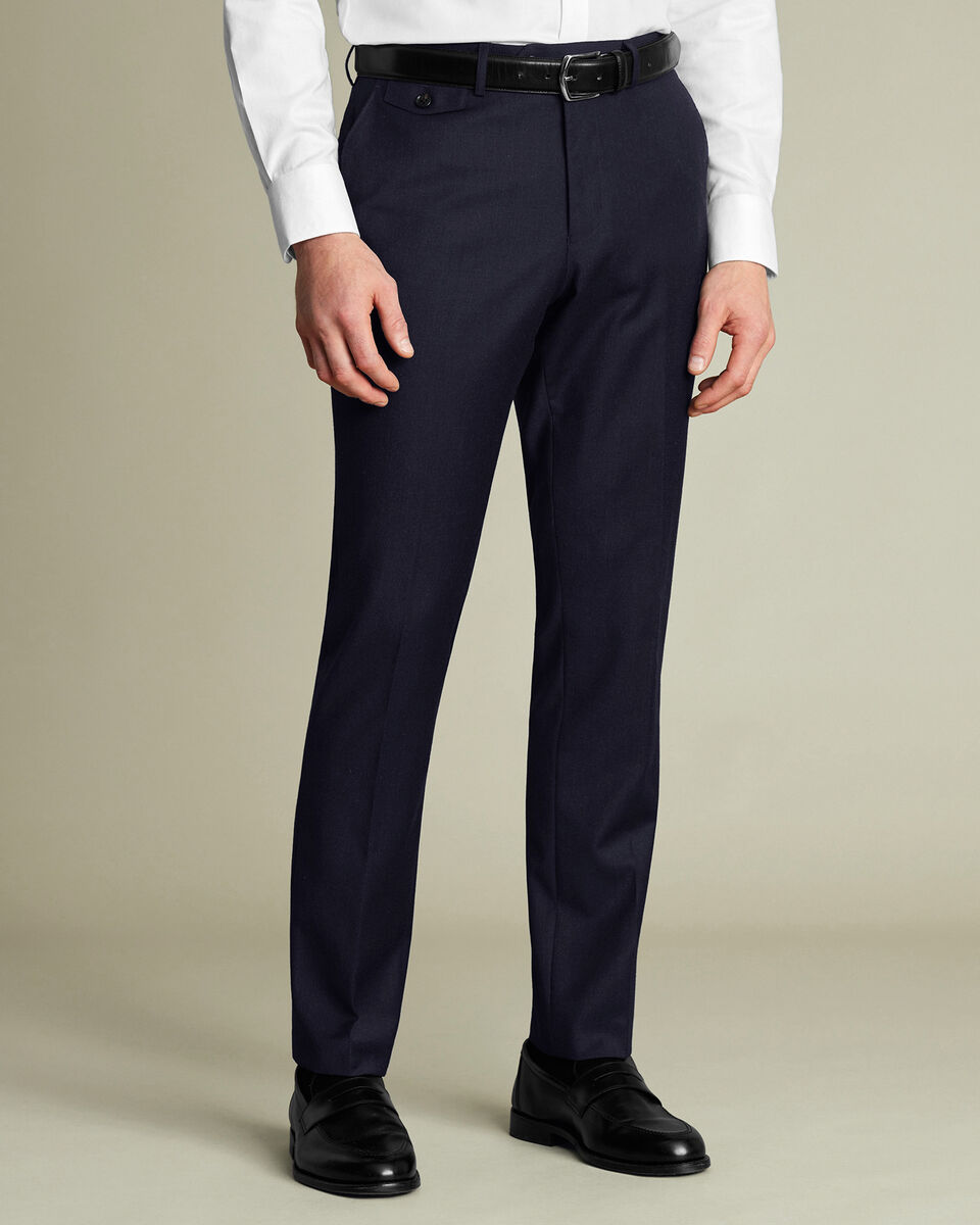 Wool Stretch Pants - Navy