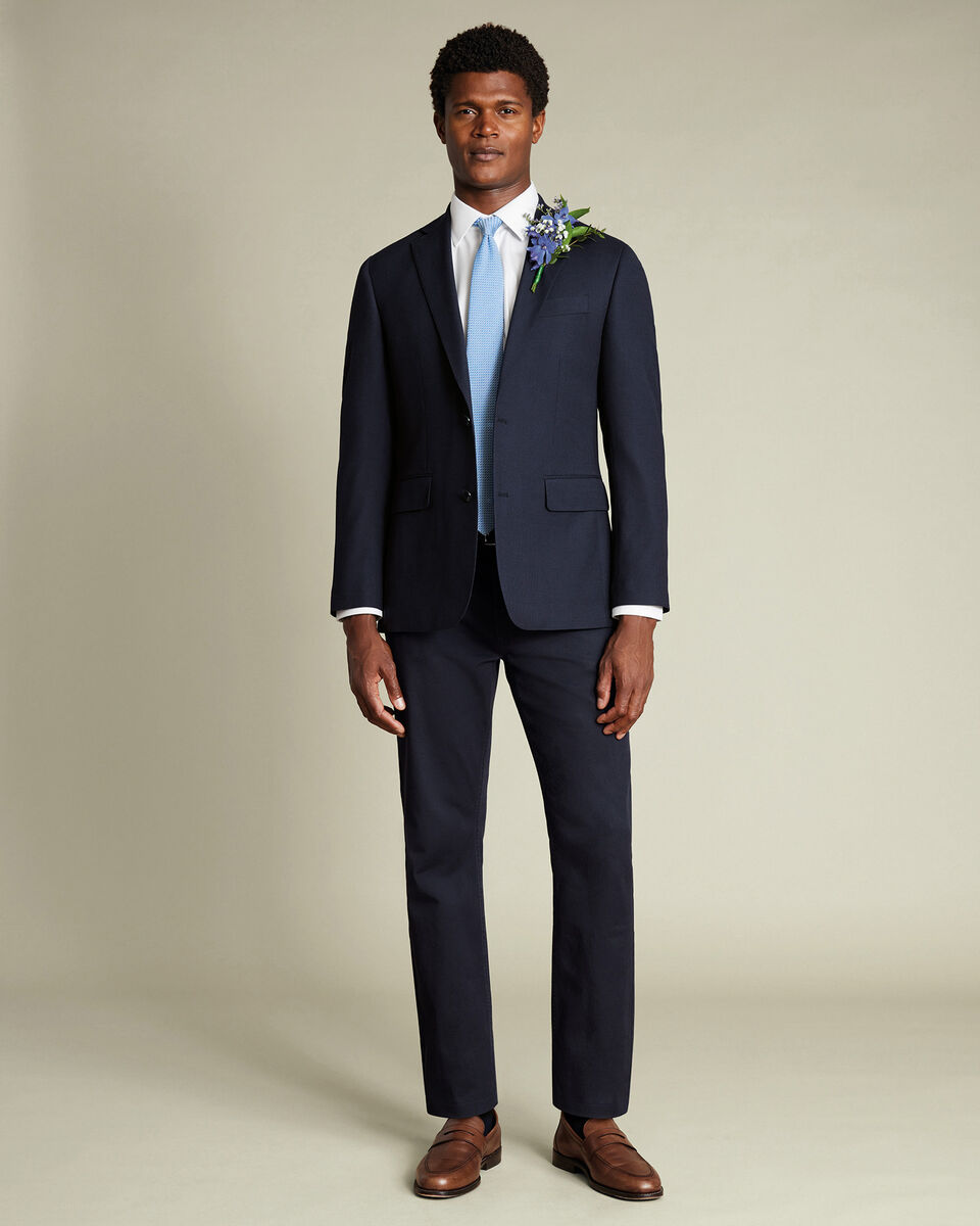 Wool Stretch Pants - Navy
