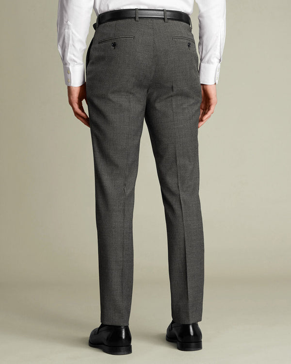 Wool Stretch Puppytooth Pants - Slate Gray