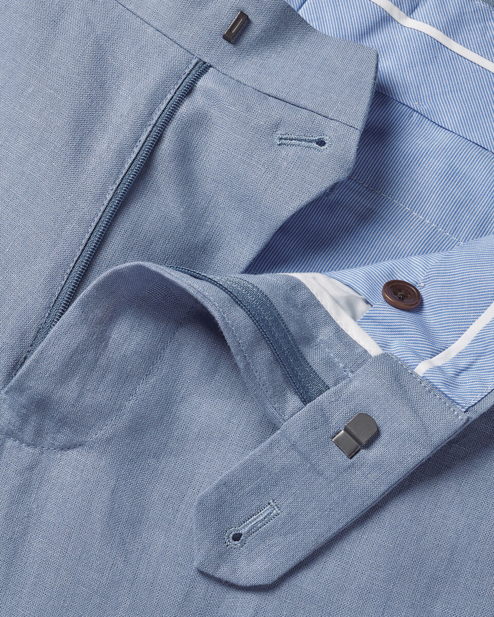 Pure Linen Pants - Airforce Blue