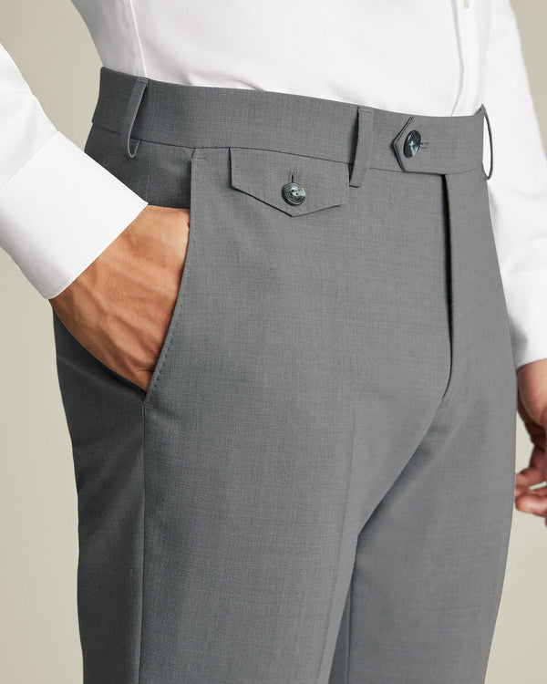 Wool Stretch Pants - Gray