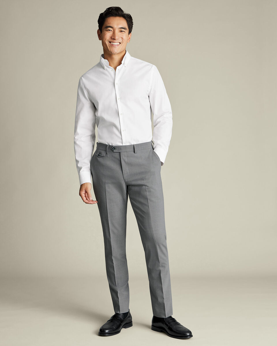 Wool Stretch Pants - Gray