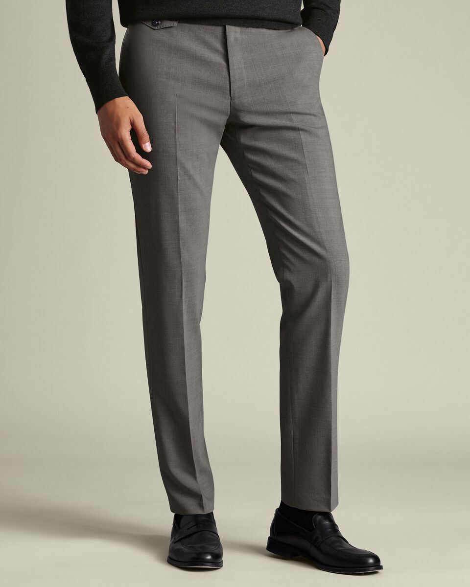 Wool Stretch Pants - Gray