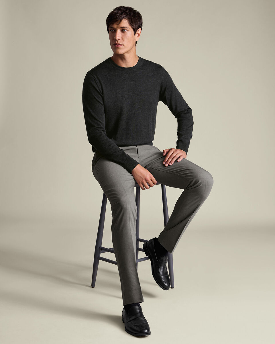 Wool Stretch Pants - Gray
