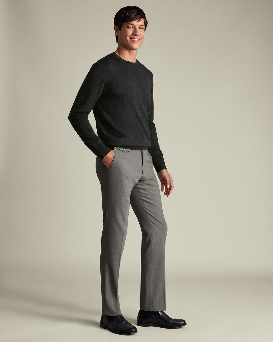 Wool Stretch Pants - Gray