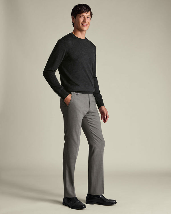 Wool Stretch Pants - Gray