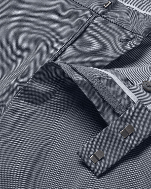 Smart Textured Pants - Steel Blue
