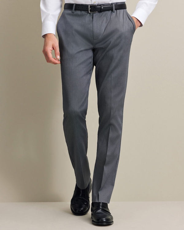 Smart Textured Pants - Steel Blue