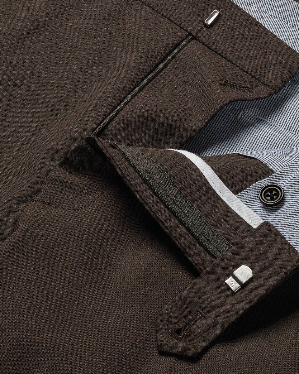 Wool Stretch Pants - Chocolate