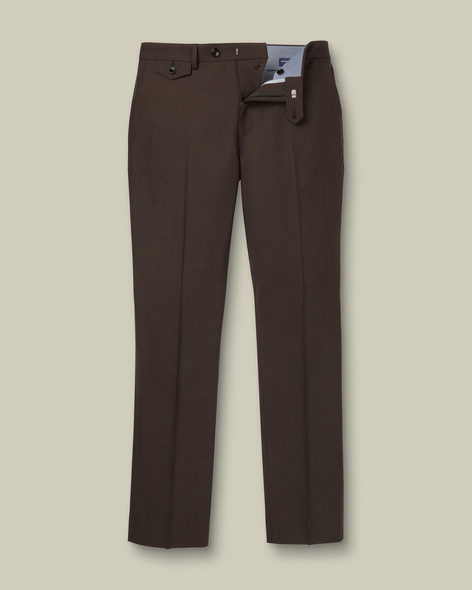Wool Stretch Pants - Chocolate