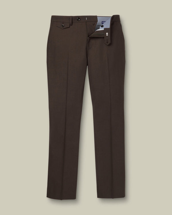 Wool Stretch Pants - Chocolate