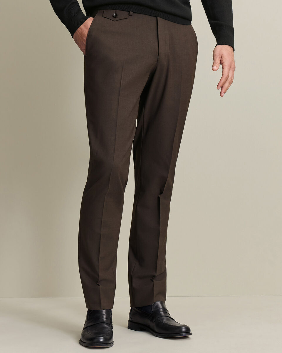 Wool Stretch Pants - Chocolate