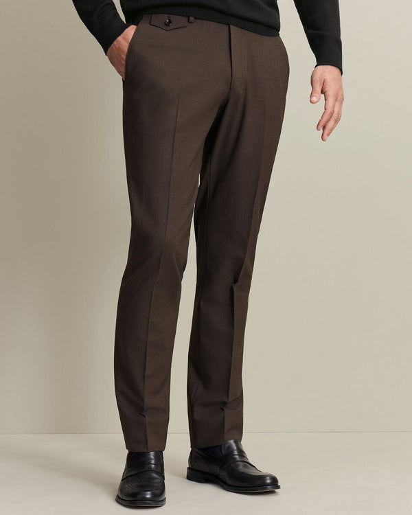 Wool Stretch Pants - Chocolate