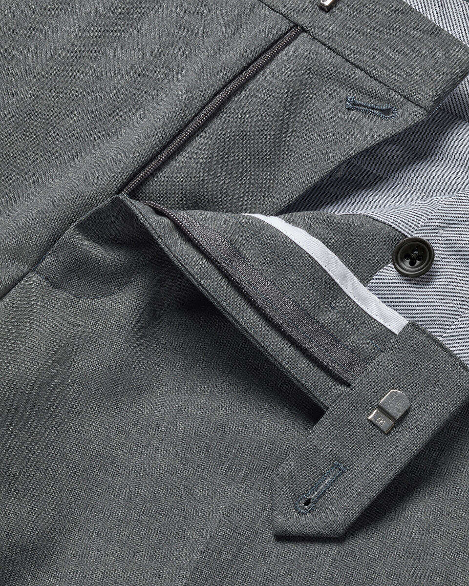 Wool Stretch Pants - Gray
