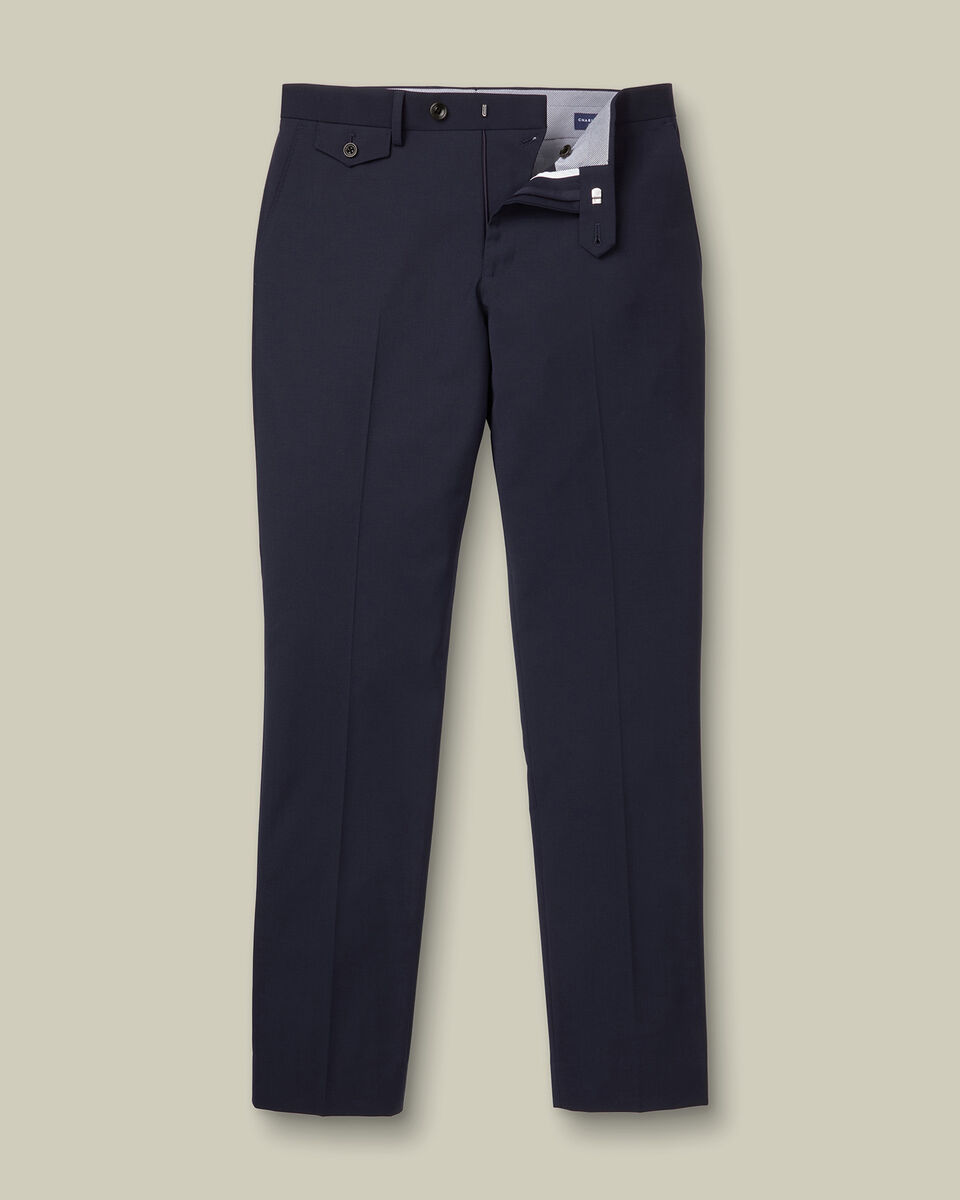 Wool Stretch Pants - Navy