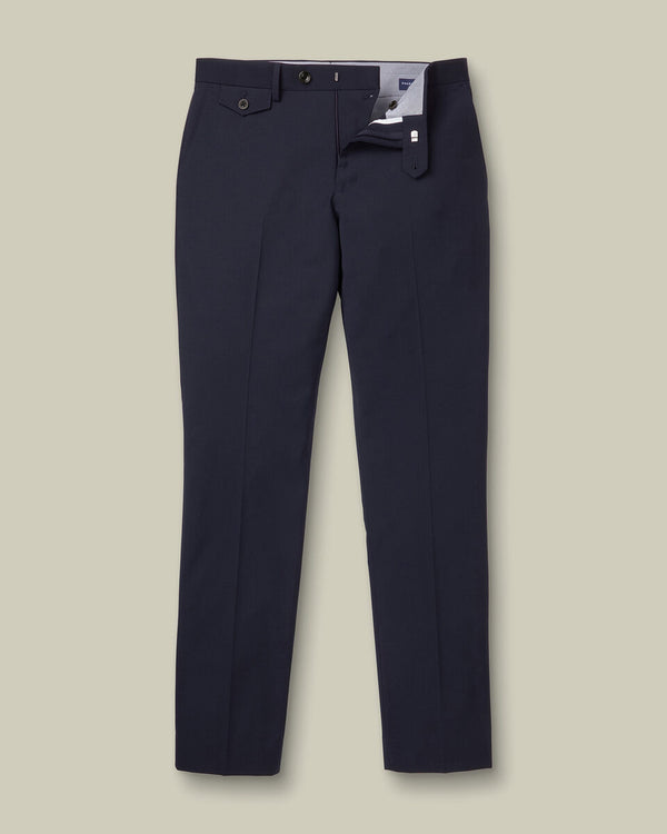 Wool Stretch Pants - Navy