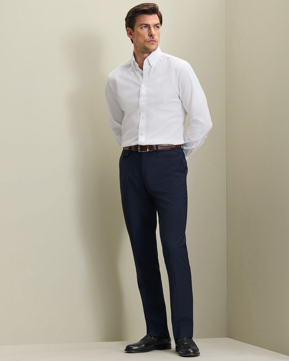 Wool Stretch Pants - Navy